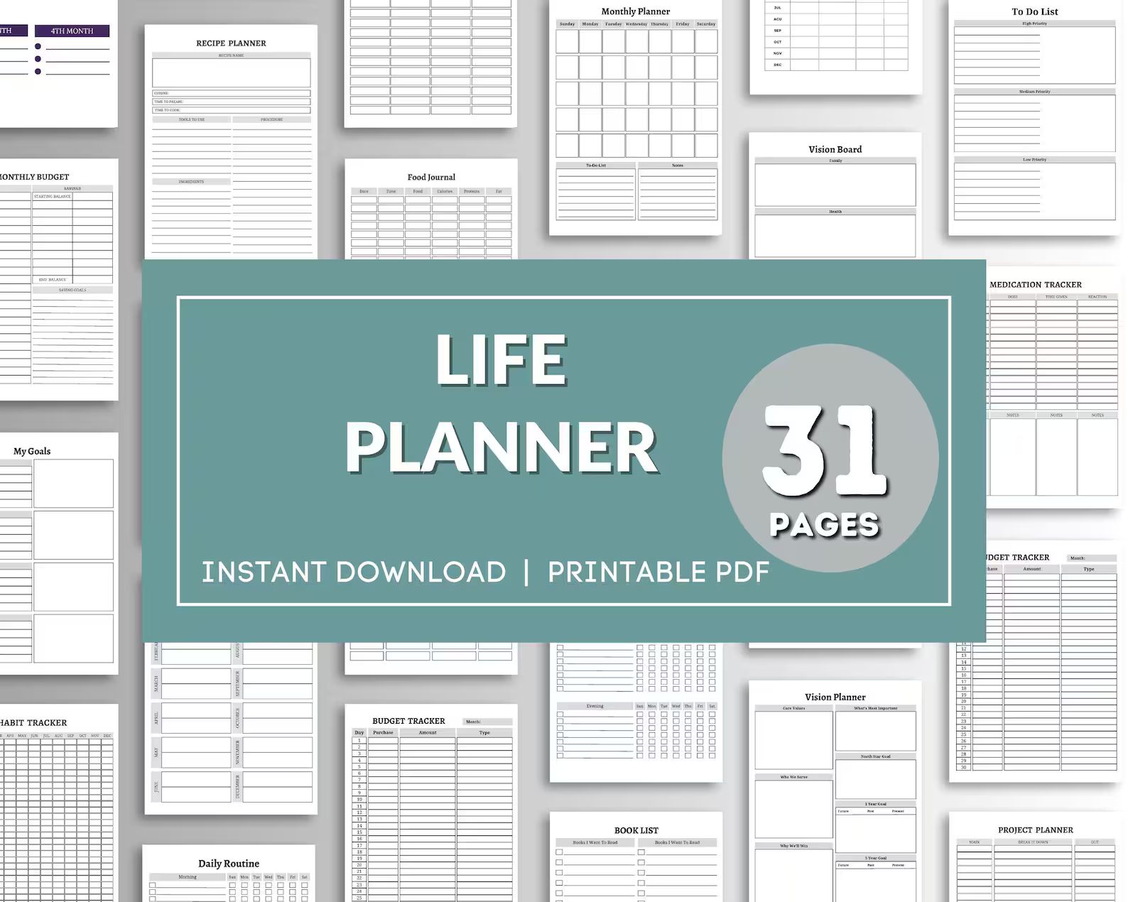Life Planner Printable Bundle
